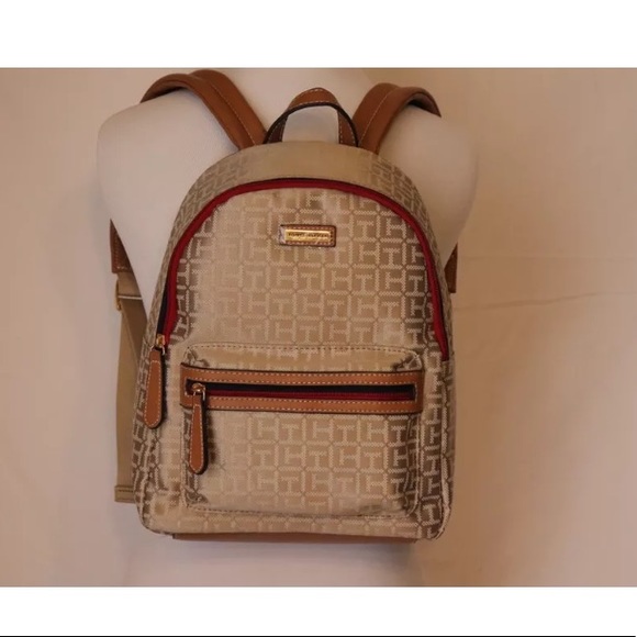tommy hilfiger beige backpack